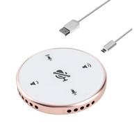 Horett Microfono da Tavolo USB per Conferenza Vivavoce Microfono per Teleconferenza Pickup Omnidirezionale a 360 Gradi Regolazione Volume Touch Plug and Play con Cancellazione del (Oro)