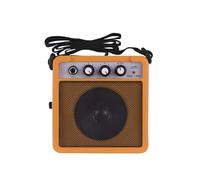 Horett Mini Amplificatore per Chitarra da 5 W, Altoparlante, con Regolazione del Tono del Volume Overdrive Ingressi da 6,35 Mm 3,5 Mm Uscita per Cuffie Esercitazione di Chitarra (Gialla)