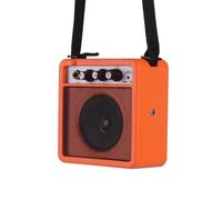 Horett Mini Amplificatore per Chitarra da 5 W, Altoparlante, con Regolazione del Tono del Volume Overdrive Ingressi da 6,35 Mm 3,5 Mm Uscita per Cuffie Esercitazione di Chitarra (Arancia)