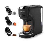 Horett MK 611 3 in 1 Pod Coffee Maker 92℃ 19Bar Pod Coffee Machine Automaticac Maker 15mins Auto Off Removable 600ml Water Tank Cup Tray Work With DG/Capsule and Ground (Spina europea)