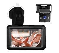Horett Monitor per Telecamera per Auto Bambini 1080P Spina USB Visione Notturna Rivolta All'indietro la Sicurezza dei Neonati (Fotocamera posteriore con 2 luci)