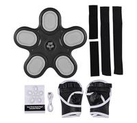 Horett Music Boxing Machine with Boxing Gloves BT Music Playback Lighting 9 Rhythm Modes Smart Punching Machine 9 Speed Adjustment Levels for Indoor Home Garage (Nera)