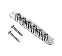 Horett Parti di Chitarra Elettrica Segnaposto Ponte Roller Saddle Roller Bridge Saddle Wheel String Through Body Ghiere Boccola Piastra in Metallo Nero Argento con 2 Viti per la (Argento)