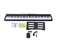 Horett Piano digitale a 88 tasti per principianti e professionisti, Supporto BT MIDI, 900 suoni, 700 ritmi, 110 brani dimostrativi, Stand musicale incluso, Adattatore di corrente (Spina UE)