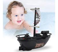 Horett Piscina per Bambini Barca Giocattolo Pirata Giocattoli da Bagno Barca Giocattolo per Bambini Regalo di Compleanno da Piscina (nera)