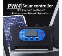 Horett Regolatore di carica solare centralina solare controller pannello 40A 12V 24V OLED doppia USB Type C 98% conversione protezioni multiple per sistemi fotovoltaici (30A)