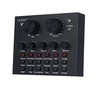 Horett Scheda Dal Vivo Mixer Interfaccia BT Console 12 Effetti Sonori Compatibile con Smartphone PC Laptop con Manopole di Controllo per Registrazione Dal Vivo Chat Vocale KTV