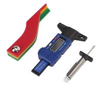 Horett Strumento con Codice Colore LCD Digitale per Battistrada 0-25,4 Mm | Misuratore di profondità Pastiglie Freno, Letture LCD in Mm e Pollici, Custodia in ABS, Freni a Disco e a Tamburo, Auto e