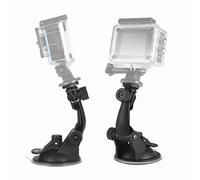 Horett Supporto a Ventosa per Action Cam, 6,8 Cm, Regolabile da 1/4 di | Gomma Plastica, Uso Parabrezza, Angolo Regolabile, Adattatore per Treppiede, Compatibile con GoPro 7 6 5 4, SJCAM e YI