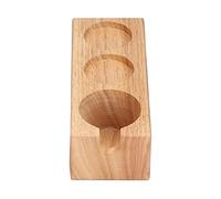 Horett Supporto per Pressino per caffè, Supporto in Legno a 3 Fori, Rack | Legno Composito, Organizer con Scanalature, Bancone della Caffetteria, Portafiltro, Misura 7,1 Cm, Spazio per il Bar di Casa