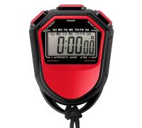 Horett Timer Impermeabile Cronometro Impermeabile Contaminuti Cronometro Digitale LCD Calendario e Conto alla rovescia 23 h 59 min 59 s con Cinturino per Sport (Rosso)