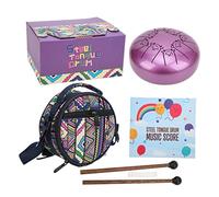 Horett TONGUE DRUM 8 TONE KIT PER BAMBINI DI 5,5 POLLICI IN LEGA DI ACCIAIO TI, PALUDA ETHEREAL CON STRUMENTO PERCUSSIONI, COLORE VIOLA SCURO