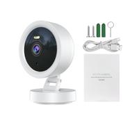 Horett Videocamera di sicurezza wireless 1080P Smart WiFi per interno esterno con batteria integrata Visione notturna Rilevamento del movimento Audio bidirezionale per casa ufficio