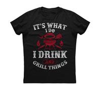 HOREUDAR It's What I Do Drink Funny BBQ Pitmaster Mens Short Sleeve Cotton Black T-Shirt Black 3XL
