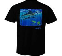 HOREUDAR Lpg Apparel Co. Blue Marlin Bill Buster Fishing Tee T-Shirt Tees Shirt for Men Black S