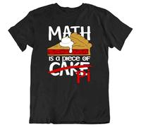 HOREUDAR Math Is A Piece of Pi Cake Novelty Math Joke Tee T-Shirt Funny Shirt Men's Man Black L