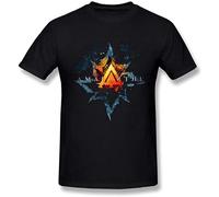 HOREUDAR Men's Amaranthe Death Metal Logo T-Shirt O-Neck Funny Tee Short Sleeve Black M