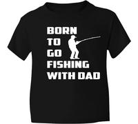 HOREUDAR Men's Born To Go Fishing with Dad Funny Mens T-Shirt Age T-Shirt Black XXL