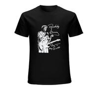 HOREUDAR Men's Buddy Guy Two Fisted Born To Play Guitar Sc-Ca Tour T-Shirt Print Tees T Shirt O Neck Black M