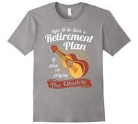 HOREUDAR Men's I Have A Retirement Plan Ukulele Funny Retired Gift T Shirt Slate Grey XXL