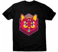 HOREUDAR Psychedelic Cat - Illustration Men's T-Shirt Black L