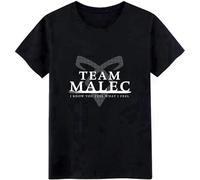 HOREUDAR Shadowhunters Team Malec T Shirt Customize Short Sleeve Letters Sunlight Breathable Summer Trend Shirt Men's Man Black S