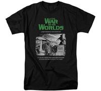 HOREUDAR The War of The Worlds T-Shirt Sci Fi Retro 50S Thriller Graphic Tee Men's Man Black S