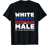 HOREUDAR White Straight Republican Male Shirt - Funny Great Tee T-Shirt for Men Black L