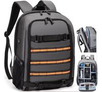 Horfccid Zaino per Fotocamera 23L Fotografica Borsa Zaino DSLR Laptop da 15.6'' (Grigio-3)