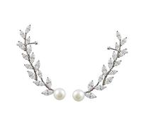 HORIALENCE 1 Paio Rampicanti Foglia con Zirconi Accessori Unici per Leggeri e Ipoallergenici per Ogni Occasione