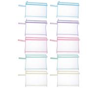 HORIALENCE 10 bustine portadocumenti in rete con cerniera: sacchetti in rete a doppio strato per giochi da tavolo, puzzle, documenti, materiale scolastico, giocattoli, cosmetici e viaggi.