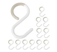 HORIALENCE 12 Pezzi Ganci a Forma di S in Plastica Bianca Antiruggine per Cucina e Bagno, Soluzione Salvaspazio per Appendere Accappatoi e Chiavi, Design Resistente e Pratico
