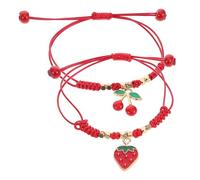 HORIALENCE 2 Pezzi Braccialetto Braccialetti Amici Bracciali Avvolgenti Intrecciati Bracciale Intrecciato Di Coppia Braccialetti Bracciali Carini Bracciali Colorati Lega Rosso