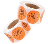 HORIALENCE 2 Pezzi Etichette Adesive Alimentari Usa Prima 38x38 Mm Adesivo Circolare per Controllo Scorte Ristorante Cucina Scuola Gestione Inventario e Riduzione Sprechi