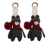 HORIALENCE 2 Pezzi Portachiavi Peluche Carino Ciondolo Orsacchiotto per Borse e Chiavi Accessorio Multifunzionale Morbido Materiale Design Adorabile per Scuole e Compleanni