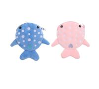 HORIALENCE 2 portamonete a forma di squalo con cerniera - Portamonete in peluche a forma di balena e squalo - Portafoglio per spiccioli fatto a mano, accessori kawaii per lo shopping e i viaggi per