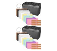 HORIALENCE 2 set di scatole porta-note, organizer per schede indice con divisori, flashcard a righe, anelli per raccoglitore ed etichette, per studio, pianificazione, ricette, gestione progetti