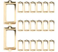 HORIALENCE 20 pezzi Porta etichette in metallo per cassetti, schedari, cornici per cartellini, accessori vintage di ricambio per mobili, per casa, ufficio, armadi, scaffali, contenitori, colore oro