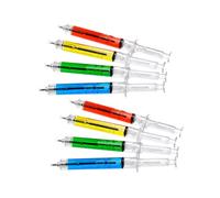 HORIALENCE 24 Penne a Sfera Creative a Forma di Siringa Ago, Set da 24 Pezzi Colori Assortiti Blu Rosso Verde Giallo, Penne Leggere per Scuola, Ufficio e Uso Quotidiano