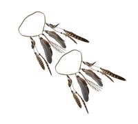 HORIALENCE 2pezzi Fasce Boho Plume Per Donne Accessori Per Artigianali Con Nappa Regolabili Per Feste Carnevali e Decorazioni Stile