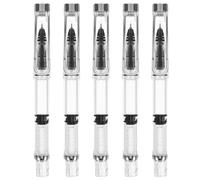 HORIALENCE 5 penne a inchiostro ricaricabile a pistone - Punta da 0,38 mm, scrittura, ideali per ufficio, scuola, studio, viaggi, diario e disegno artistico (inchiostro non incluso)