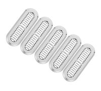 HORIALENCE 5 Pezzi Copertura per Troppopieno Lavandino Bagno in Abs Argento, Design Moderno a Striscia Lunga, Previene Ostruzioni, per Manutenzione Quotidiana del Lavabo