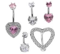 HORIALENCE 5 pezzi Ombelicale Dangly Inossidabile con Design Set Brillanti per e Estive