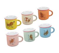 HORIALENCE 6 Pezzi Tazze Retro per Tazze per Bevande per Tè Latte e Bevande Design Scuola e Colazione