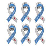 HORIALENCE 6 spille a forma di nastro blu per la sensibilizzazione sul diabete - Spilla da bavero per la promozione della salute - Spilla in lega di zinco per eventi e raccolte fondi