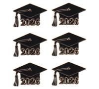 HORIALENCE 6 spille per cappello di laurea - Distintivi per cappello di laurea 2026 per insegnanti e studenti - Spilla di fine anno scolastico, gioiello, bomboniera per la festa di per borse,