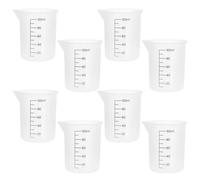 HORIALENCE 8 Pezzi Silicone Misurini Trasparenti con Scala Graduata Resistenti al Calore e Antiadesivi per Misurazione Precisa Liquidi in Cucina e Progetti DIY Resin Art