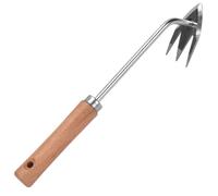 HORIALENCE Attrezzo Manuale per Erbacce Manico in Legno e Lame Strette | Metallo e Legno, per Fughe tra Pavimentazioni, Taglia Suolo Duro, Antiscivolo, Lascia Intatte Piante Vicine