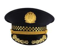 HORIALENCE Cappello da capotreno: berretto da macchinista - accessorio per uniforme da capotreno - berretto da macchinista - forniture per feste a tema ferroviario color oro