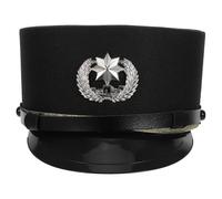 HORIALENCE Cappello da capotreno, cappello da pilota per uomo, copricapo da capitano per cosplay, accessorio per il personale di stazione per spettacoli teatrali, decorazioni per feste